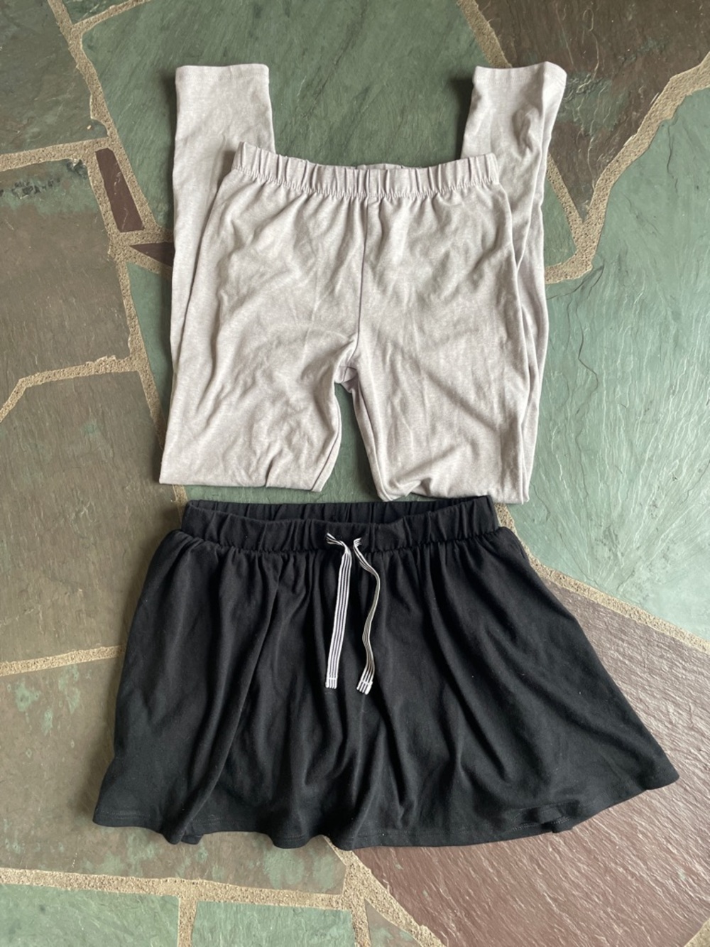 Grey Leggings and Cat & Jack Black Skort